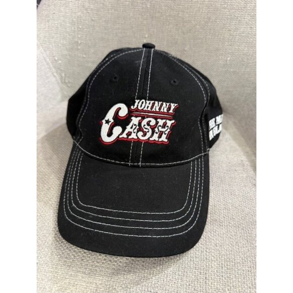 Vintage NASCAR Dale Earnhardt Johnny Cash Hat RCR 3 Black White Stitching Chase - Picture 2 of 9